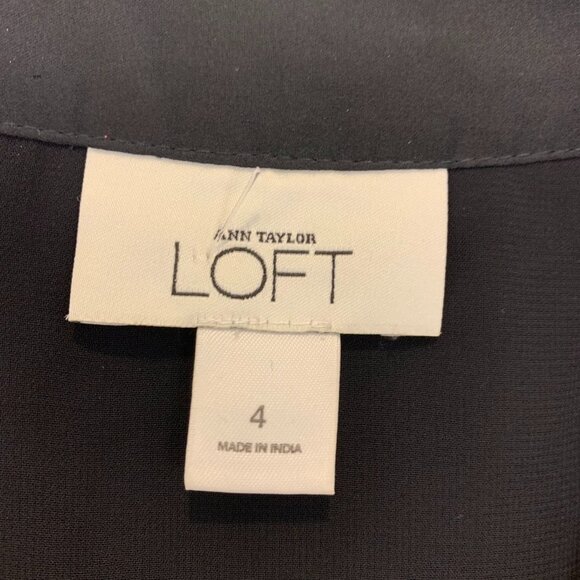 Ann Taylor Loft Floral Tank Top Black Gold - Picture 4 of 6